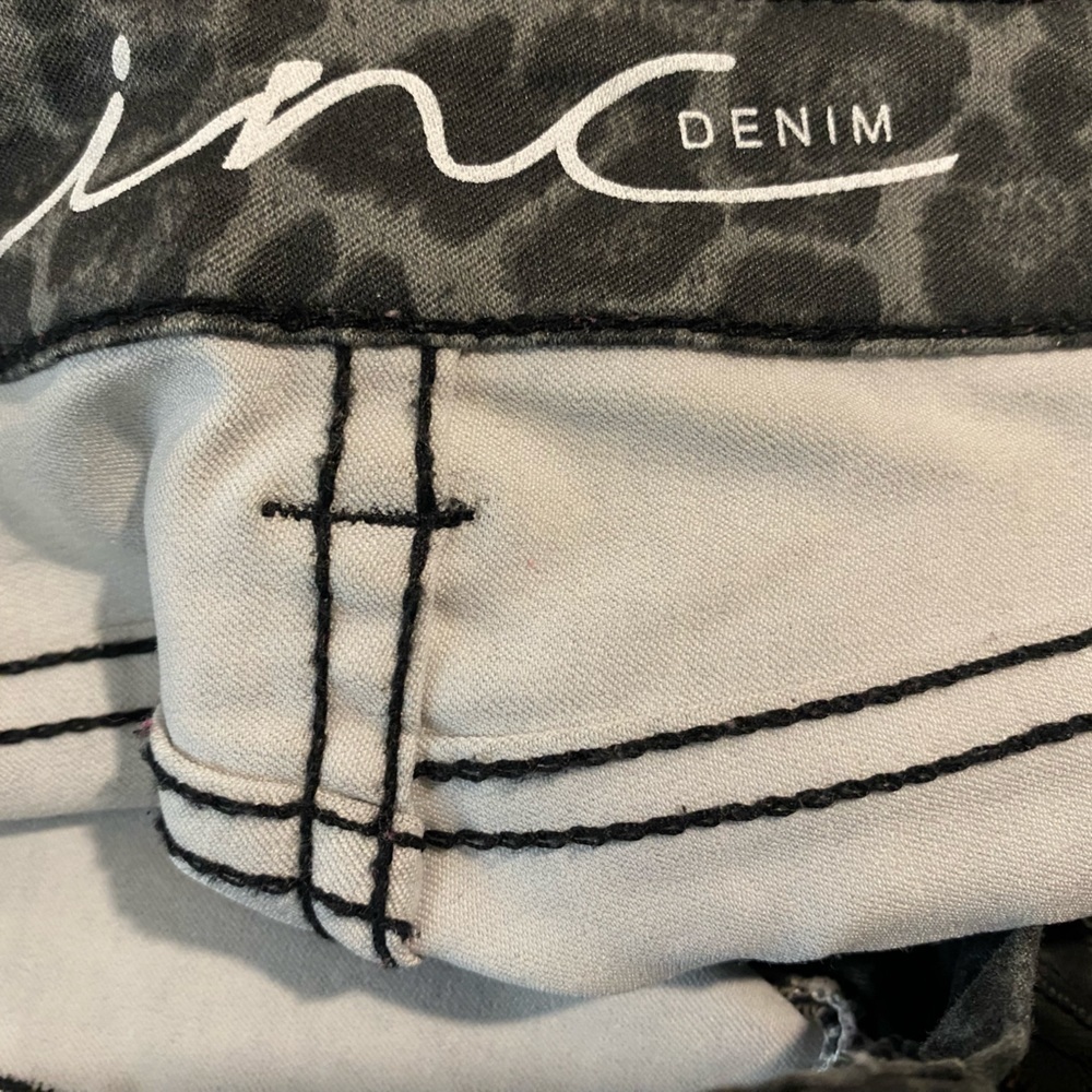 INC stretch animal print denim pants-2p - Picture 3 of 7